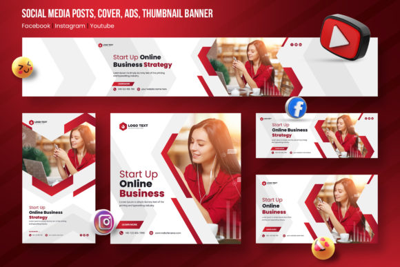 5 Social Media Post Cover Banner Package