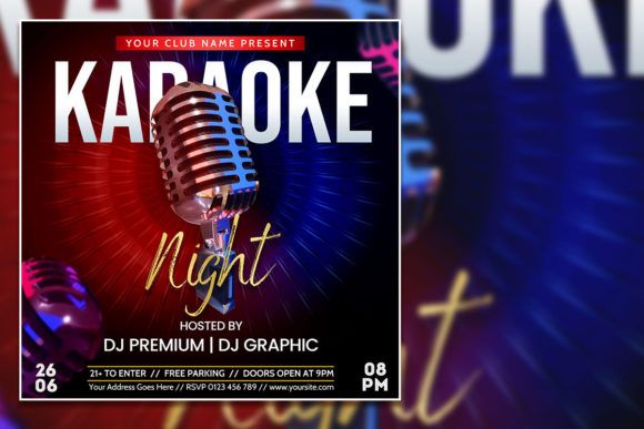 Karaoke Night Social Media Post Template: Design with Confidence