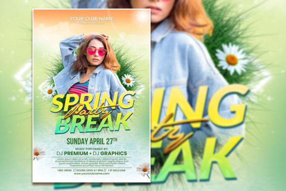 Modern Spring Break Party Flyer Template