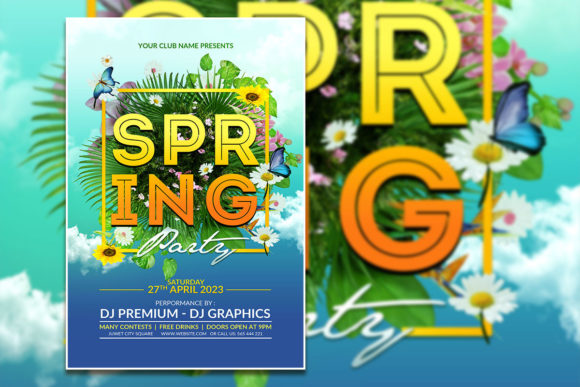Modern Style Spring Party Flyer Template: Design the Perfect Spring Invitation