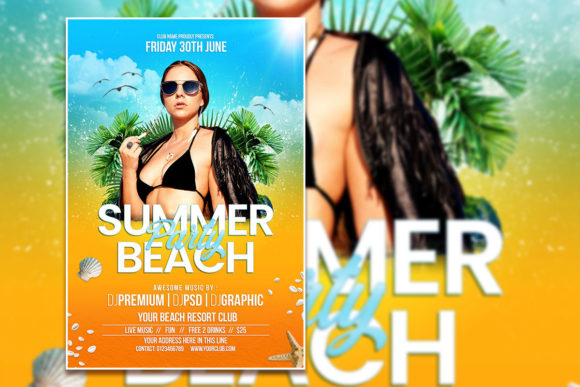Modern Style Summer Party Flyer Template