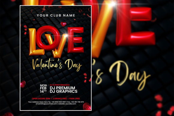 Modern Valentine's Poster Template